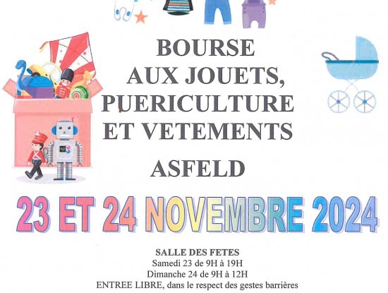 Bourse aux jouets, puériculture et vêtements